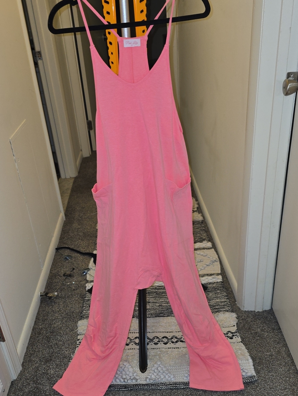 NWOT Pink Lily Neon Pink Relaxed Sleep Jumpsuit with Pockets
